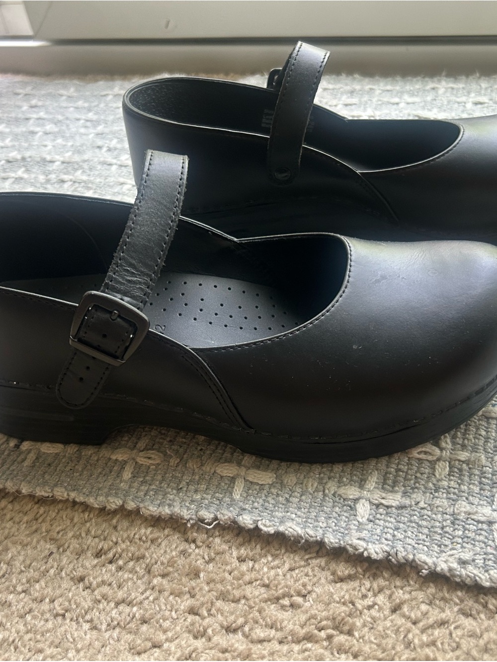 Dansko Black Mary Jane Clog Mules -like new!